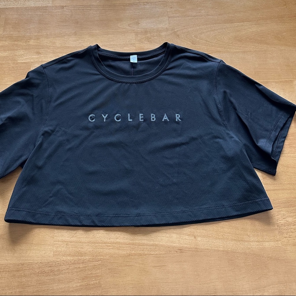 lululemon athletica Black Crop Tee with CYCLEBAR Logo